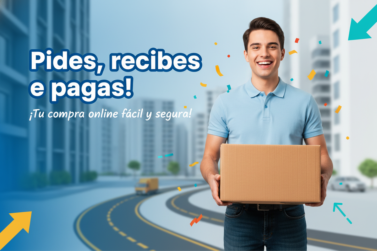 Quero que esteja Escrito Pides, recibes e pagas! Quero um baner com algum segurando uma caixa